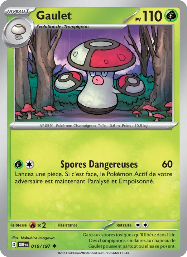 Scan HD carte Pokémon Gaulet 010/197 — Flammes Obsidiennes