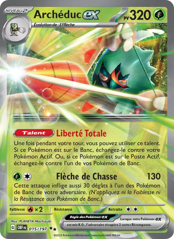 Scan HD carte Pokémon Archéduc-ex 015/197 — Flammes Obsidiennes