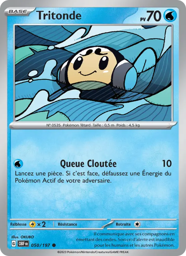 Scan HD carte Pokémon Tritonde 050/197 — Flammes Obsidiennes