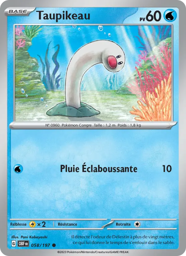 Scan HD carte Pokémon Taupikeau 058/197 — Flammes Obsidiennes