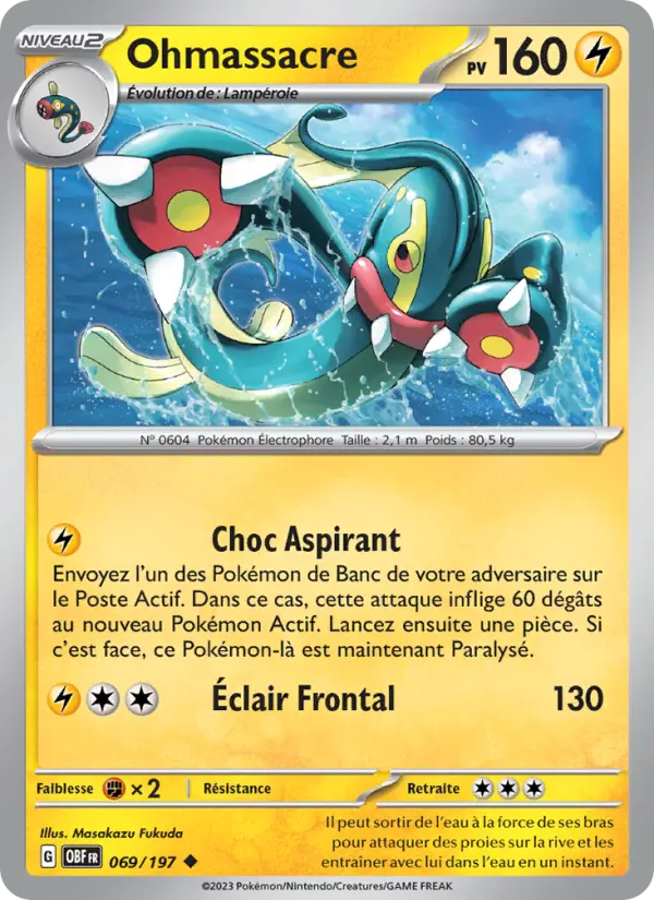 Scan HD carte Pokémon Ohmassacre 069/197 — Flammes Obsidiennes