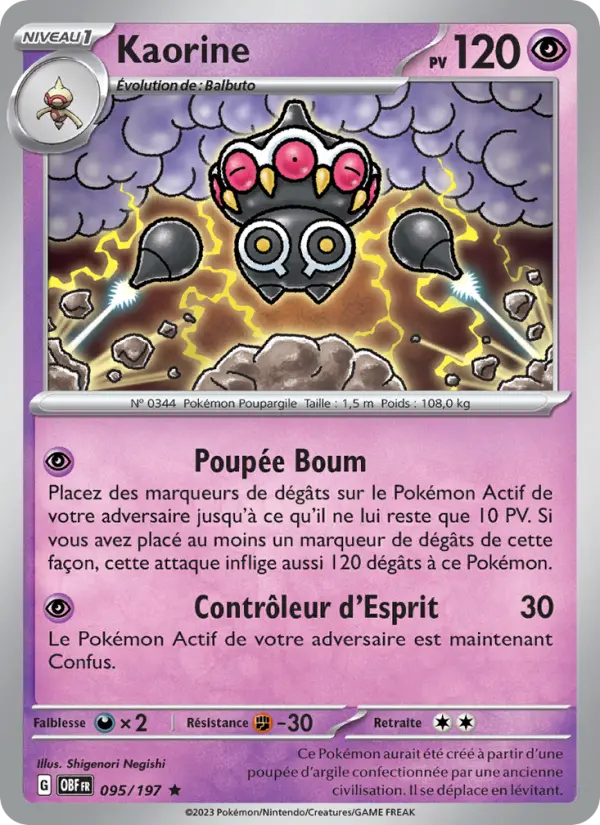 Scan HD carte Pokémon Kaorine 095/197 — Flammes Obsidiennes