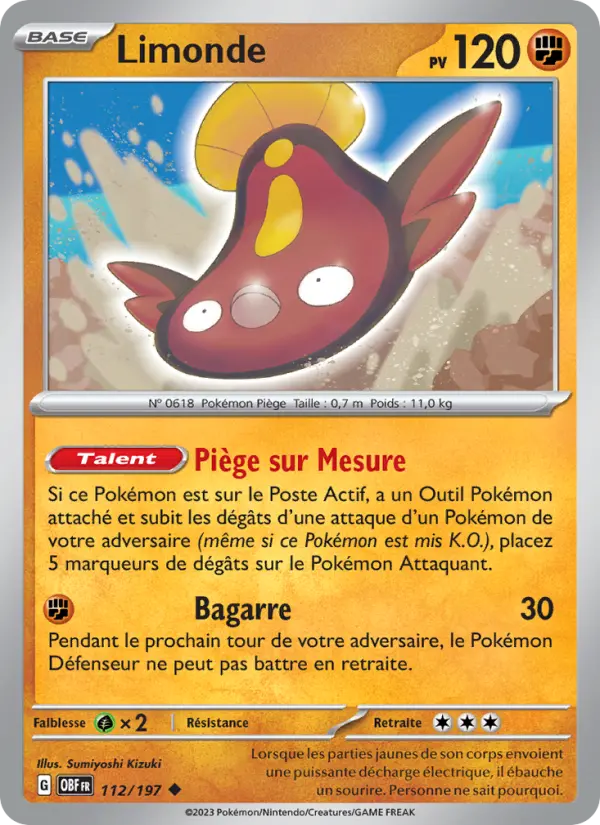 Scan HD carte Pokémon Limonde 112/197 — Flammes Obsidiennes