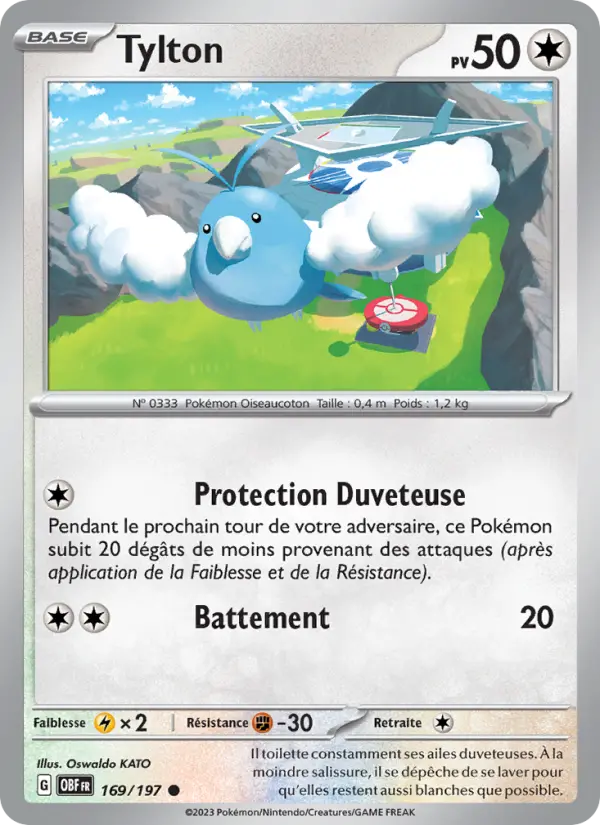 Scan HD carte Pokémon Tylton 169/197 — Flammes Obsidiennes