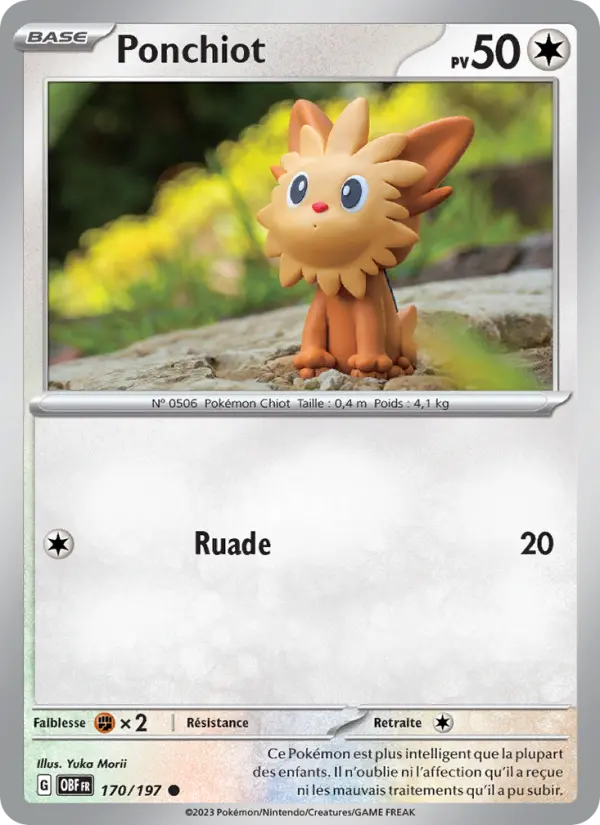 Scan HD carte Pokémon Ponchiot 170/197 — Flammes Obsidiennes