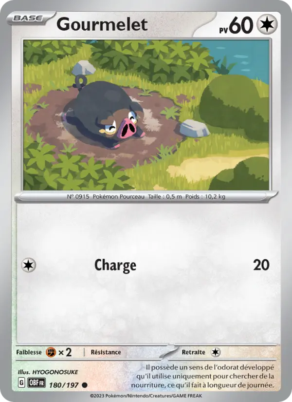 Scan HD carte Pokémon Gourmelet 180/197 — Flammes Obsidiennes