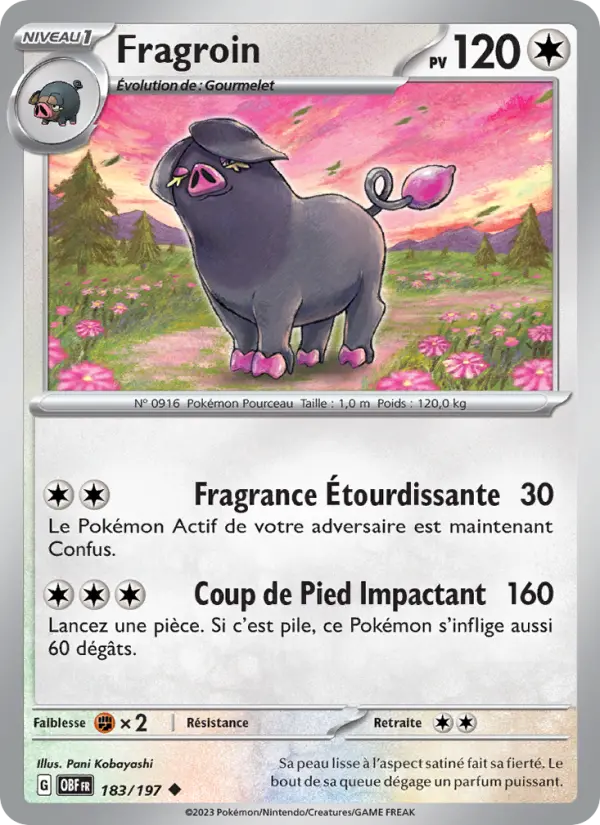 Scan HD carte Pokémon Fragroin 183/197 — Flammes Obsidiennes