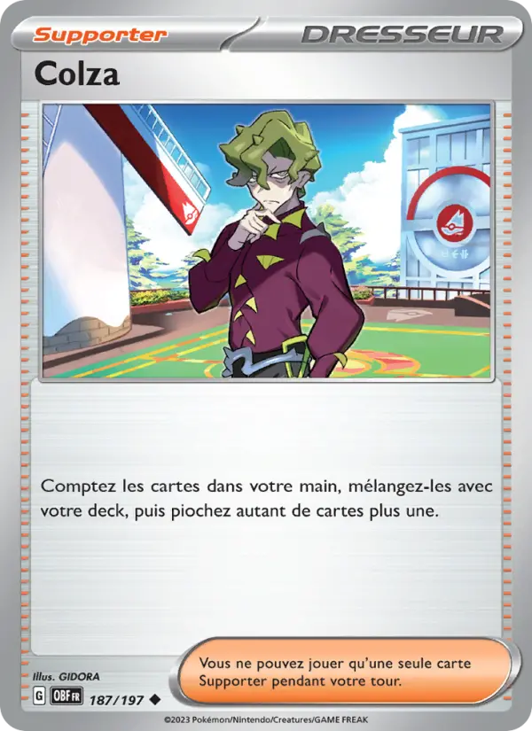Scan HD carte Pokémon Colza 187/197 — Flammes Obsidiennes