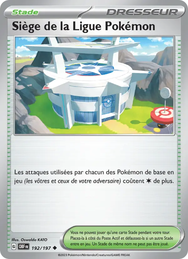 Scan HD carte Pokémon Siège de la Ligue Pokémon 192/197 — Flammes Obsidiennes