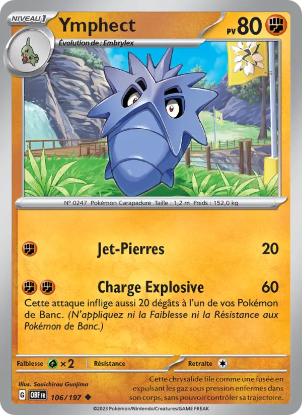 Scan HD carte Pokémon Ymphect 106/197 — Flammes Obsidiennes