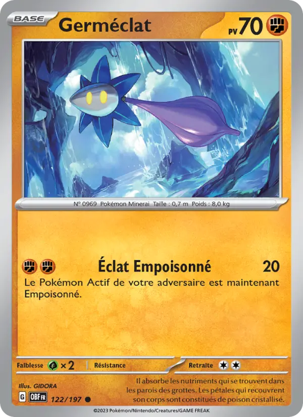 Scan HD carte Pokémon Germéclat 122/197 — Flammes Obsidiennes