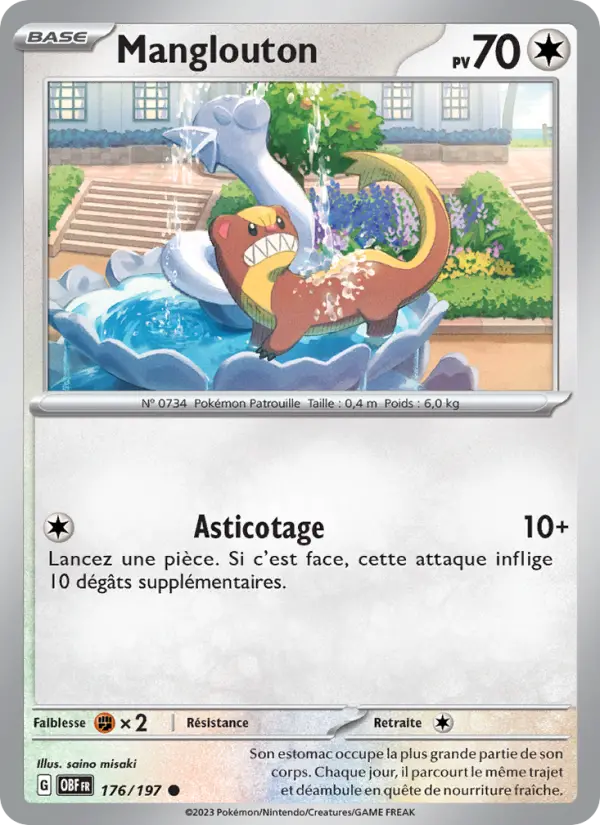 Scan HD carte Pokémon Manglouton 176/197 — Flammes Obsidiennes