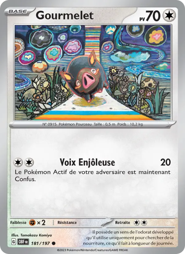 Scan HD carte Pokémon Gourmelet 181/197 — Flammes Obsidiennes