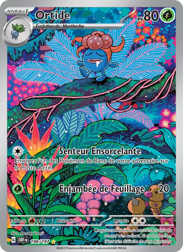 Scan HD carte Pokémon Ortide 198/197 — Flammes Obsidiennes