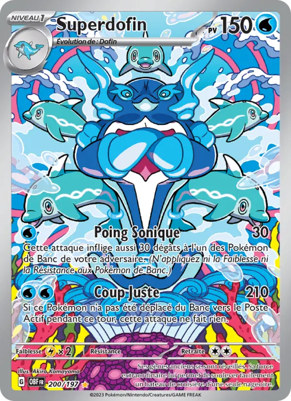 Scan HD carte Pokémon Superdofin 200/197 — Flammes Obsidiennes