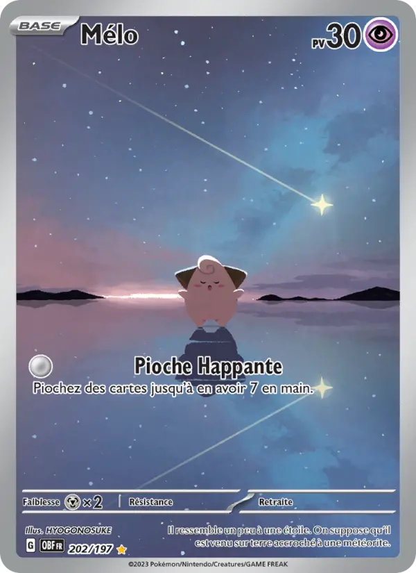 Scan HD carte Pokémon Mélo 202/197 — Flammes Obsidiennes