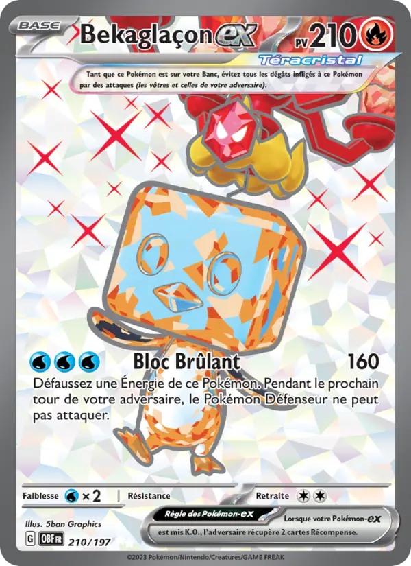 Scan HD carte Pokémon Bekaglaçon-ex 210/197 — Flammes Obsidiennes