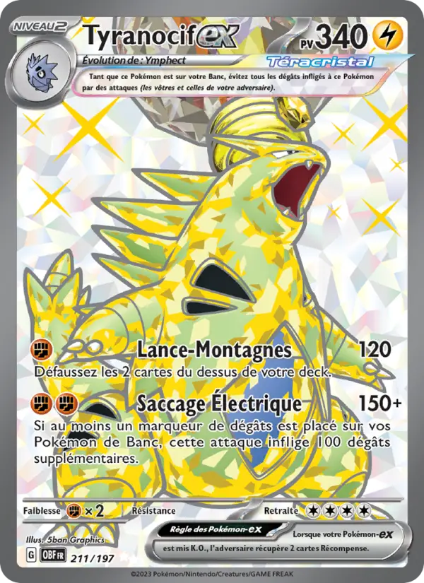 Scan HD carte Pokémon Tyranocif-ex 211/197 — Flammes Obsidiennes
