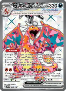 Carte Pokemon Dracaufeu-ex 215/197 Flammes Obsidiennes