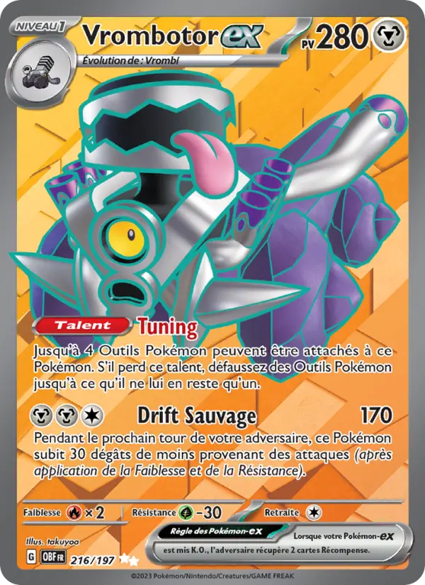 Scan HD carte Pokémon Vrombotor-ex 216/197 — Flammes Obsidiennes