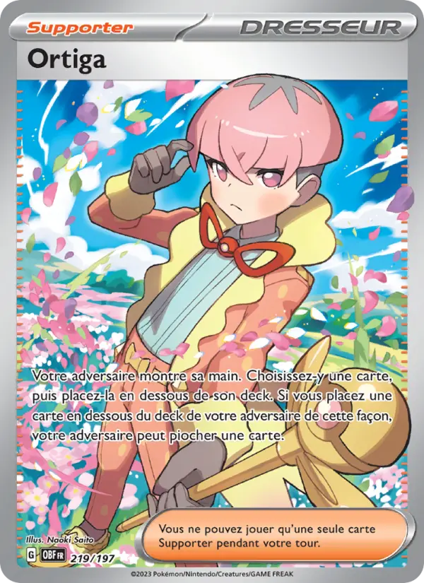 Scan HD carte Pokémon Ortiga 219/197 — Flammes Obsidiennes