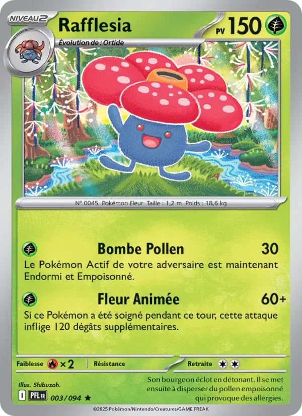 Scan HD carte Pokémon Rafflesia 003/94 — Flammes Fantasmagoriques
