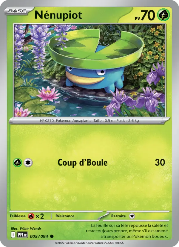 Scan HD carte Pokémon Nénupiot 005/94 — Flammes Fantasmagoriques