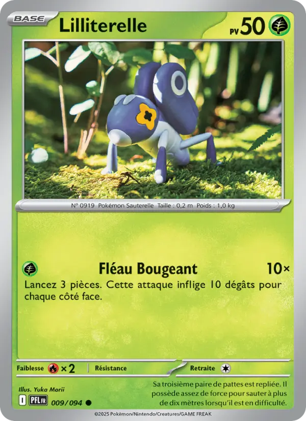 Scan HD carte Pokémon Lilliterelle 009/94 — Flammes Fantasmagoriques