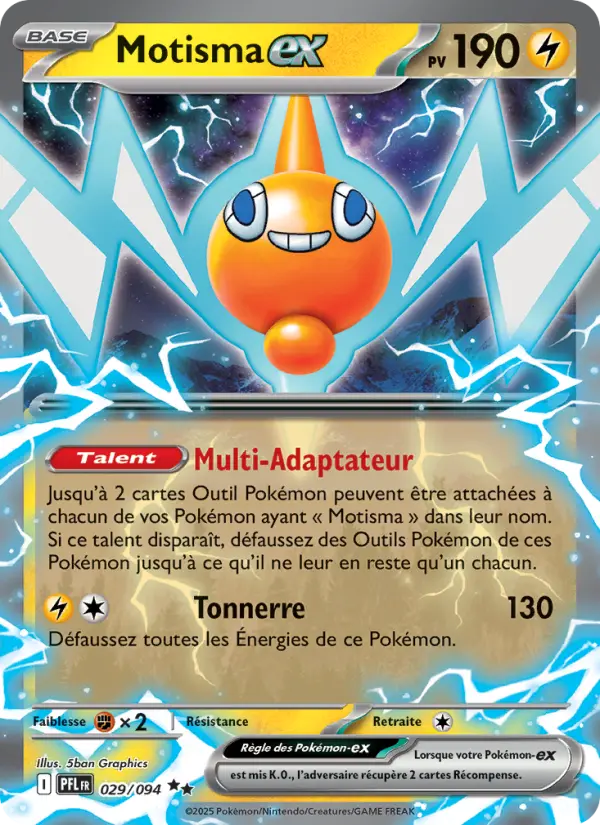 Scan HD carte Pokémon Motisma-ex 029/94 — Flammes Fantasmagoriques