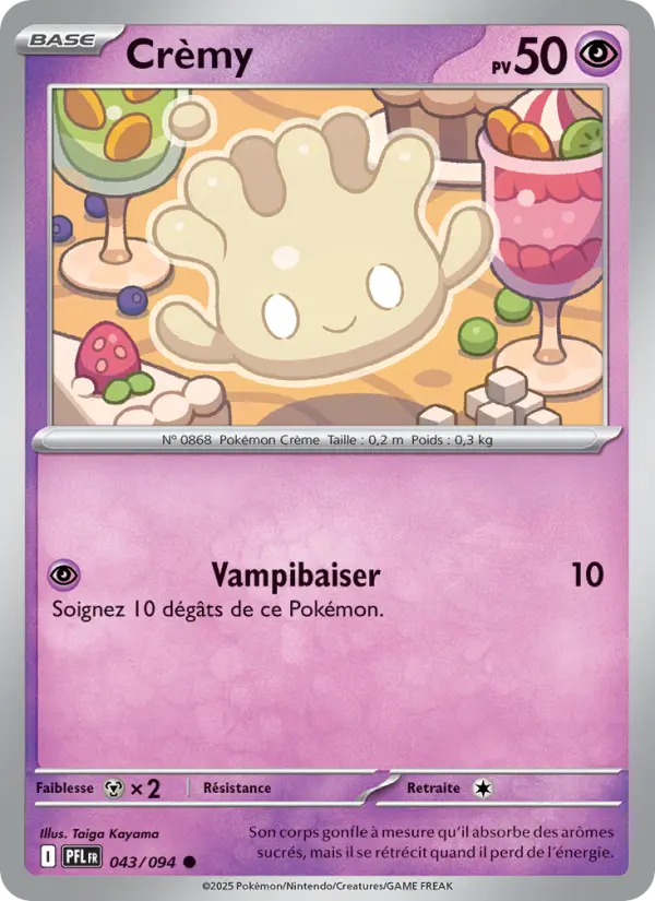 Scan HD carte Pokémon Crèmy 043/94 — Flammes Fantasmagoriques