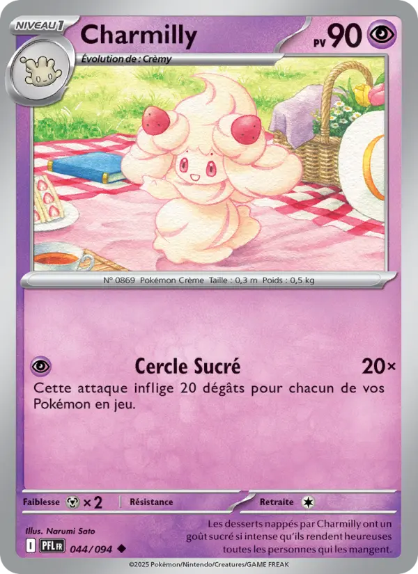Scan HD carte Pokémon Charmilly 044/94 — Flammes Fantasmagoriques