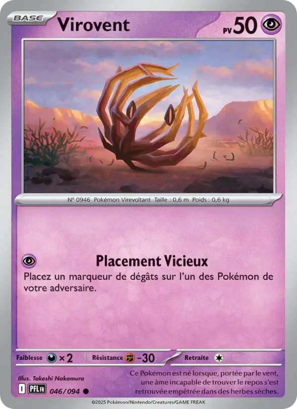 Scan HD carte Pokémon Virovent 046/94 — Flammes Fantasmagoriques