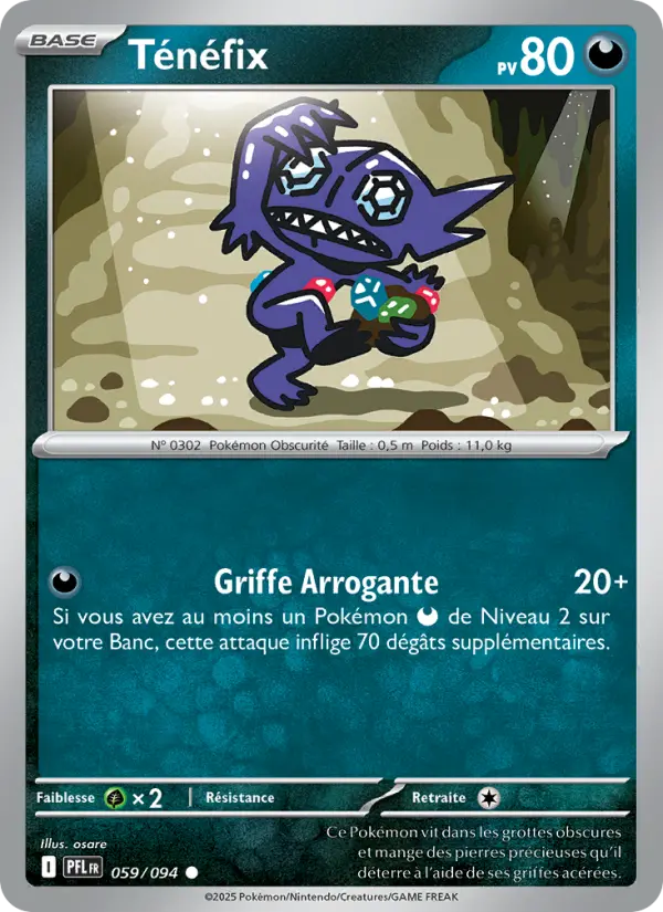 Scan HD carte Pokémon Ténéfix 059/94 — Flammes Fantasmagoriques