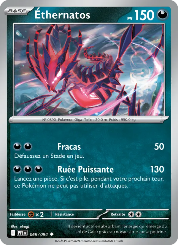 Scan HD carte Pokémon Éthernatos 069/94 — Flammes Fantasmagoriques