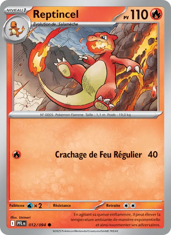 Scan HD carte Pokémon Reptincel 012/94 — Flammes Fantasmagoriques