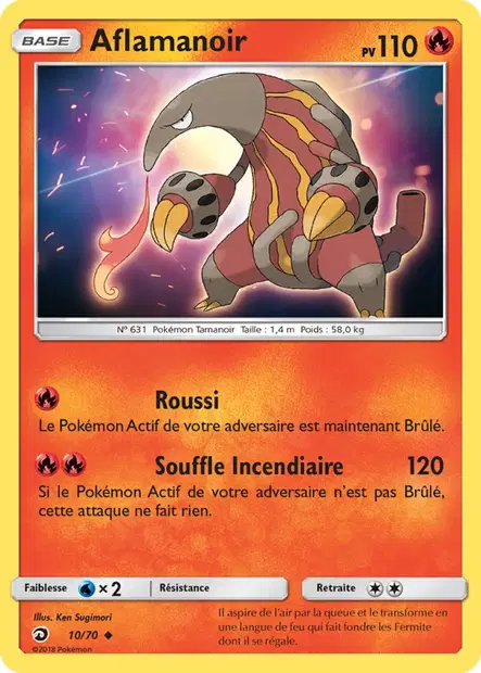 Scan HD carte Pokémon Aflamanoir 10/70 — Majesté Des Dragons