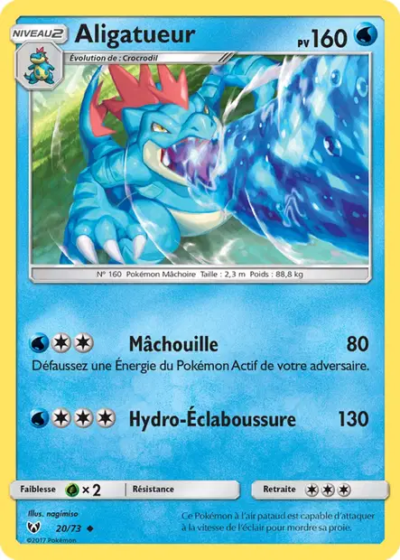 Scan HD carte Pokémon Aligatueur 20/73 — Légendes Brillantes