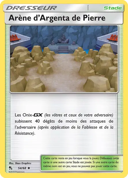 Scan HD carte Pokémon Arène d’Argenta de Pierre 54/68 — Destinées Occultes