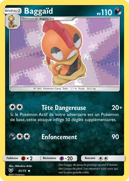Scan HD carte Pokémon Baggaïd 51/73 — Légendes Brillantes