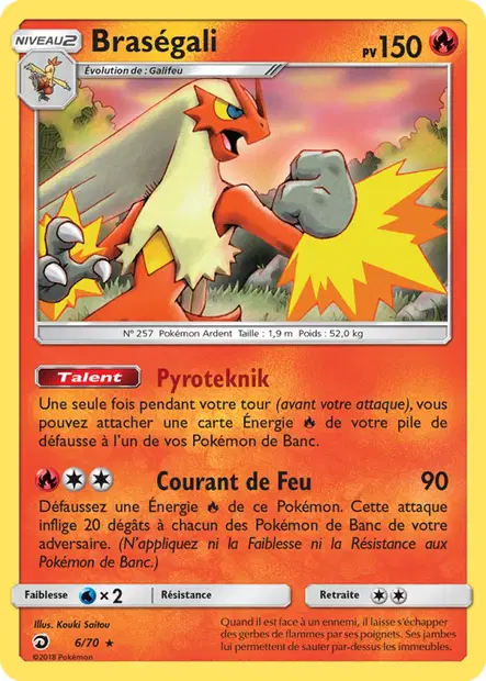 Scan HD carte Pokémon Braségali 6/70 — Majesté Des Dragons