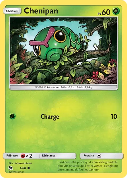 Scan HD carte Pokémon Chenipan 1/68 — Destinées Occultes