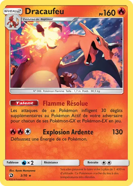 Scan HD carte Pokémon Dracaufeu 3/70 — Majesté Des Dragons