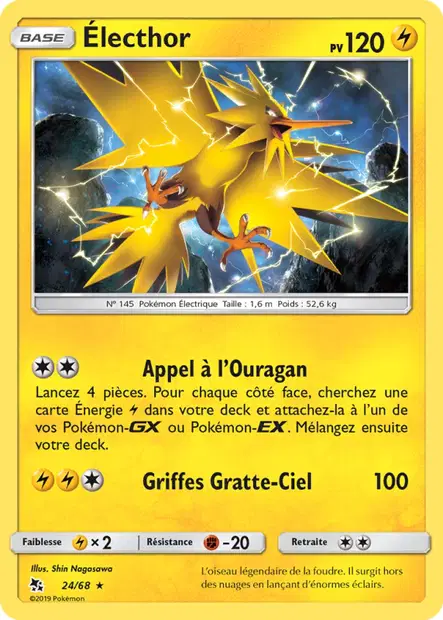 Scan HD carte Pokémon Électhor 24/68 — Destinées Occultes