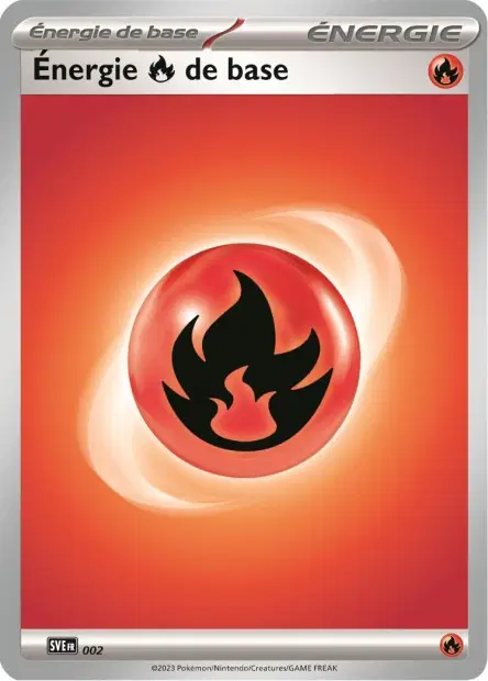 Scan HD carte Pokémon Énergie Feu 002/24 — Écarlate et Violet Énergie