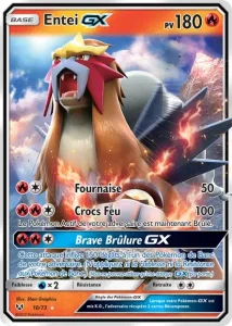 Carte Pokemon Entei GX 10/73 Légendes Brillantes