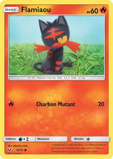 Scan HD carte Pokémon Flamiaou 15/73 — Légendes Brillantes