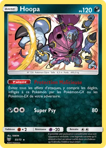 Scan HD carte Pokémon Hoopa 55/73 — Légendes Brillantes