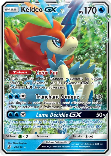 Scan HD carte Pokémon Keldeo GX 47/236 — Harmonie des Esprits