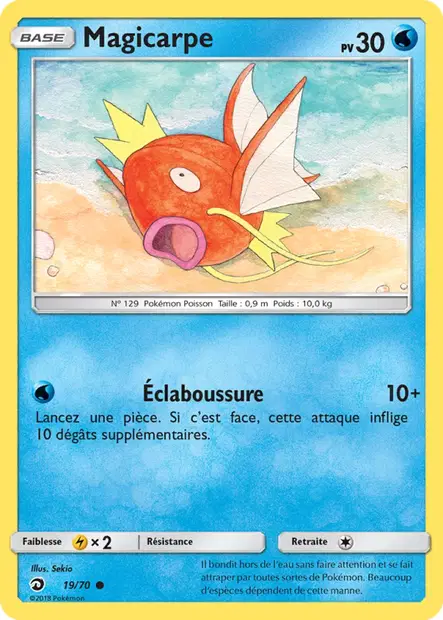 Scan HD carte Pokémon Magicarpe 19/70 — Majesté Des Dragons