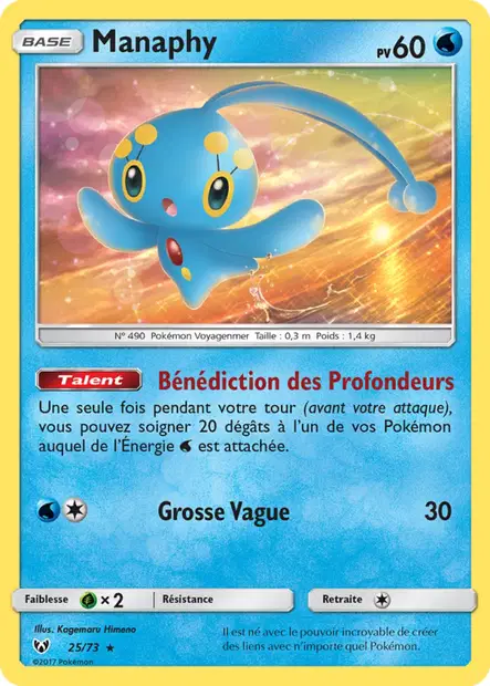 Scan HD carte Pokémon Manaphy 25/73 — Légendes Brillantes